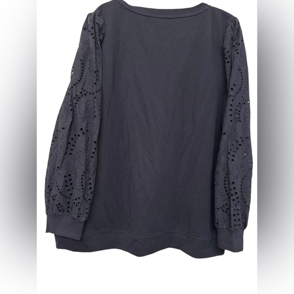 Talbots Plus Eyelet Sleeve Crewneck 2X - Picture 2 of 6